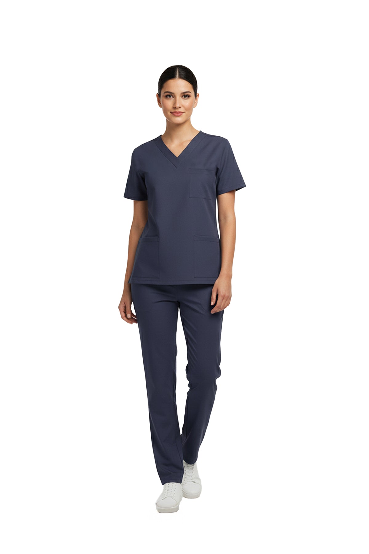 Patriot Blue Dr. Greys Doktor Hemşire Medikal Scrubs Takım Lüks Likralı Kumaş