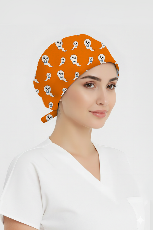 Sevimli Hayalet Desenli Bone (Cotton Likra Kumaş)