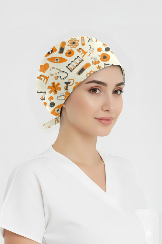 Atomik Desenli Bone (Cotton Likra Kumaş)