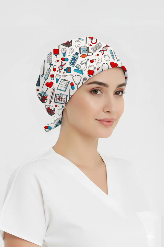 Medikal Desenli Bone (Cotton Likra Kumaş)