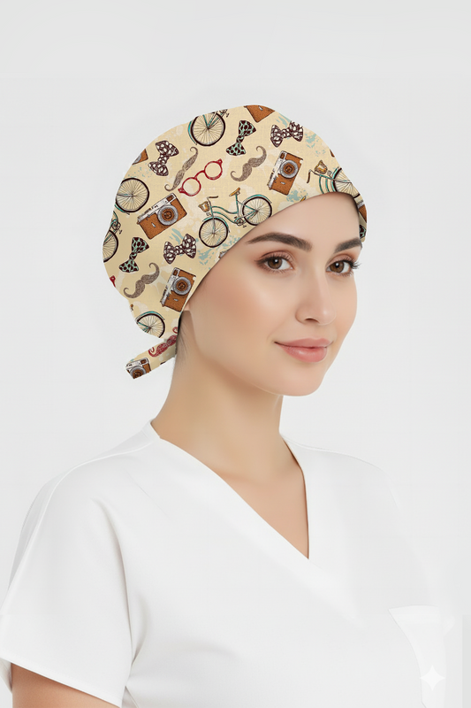Nostalji Desenli Bone (Cotton Likra Kumaş)