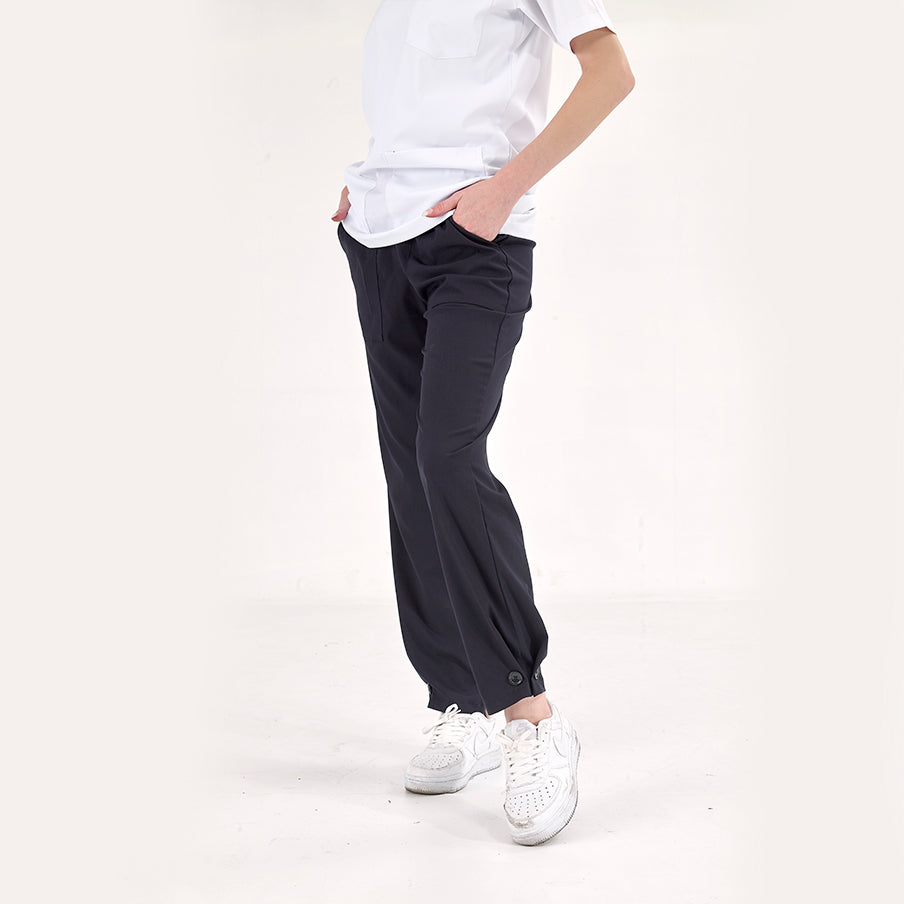 Lacivert Retro Kadın Doktor Hemşire Pantolonu (Tek Alt) Lüks Likralı Kumaş