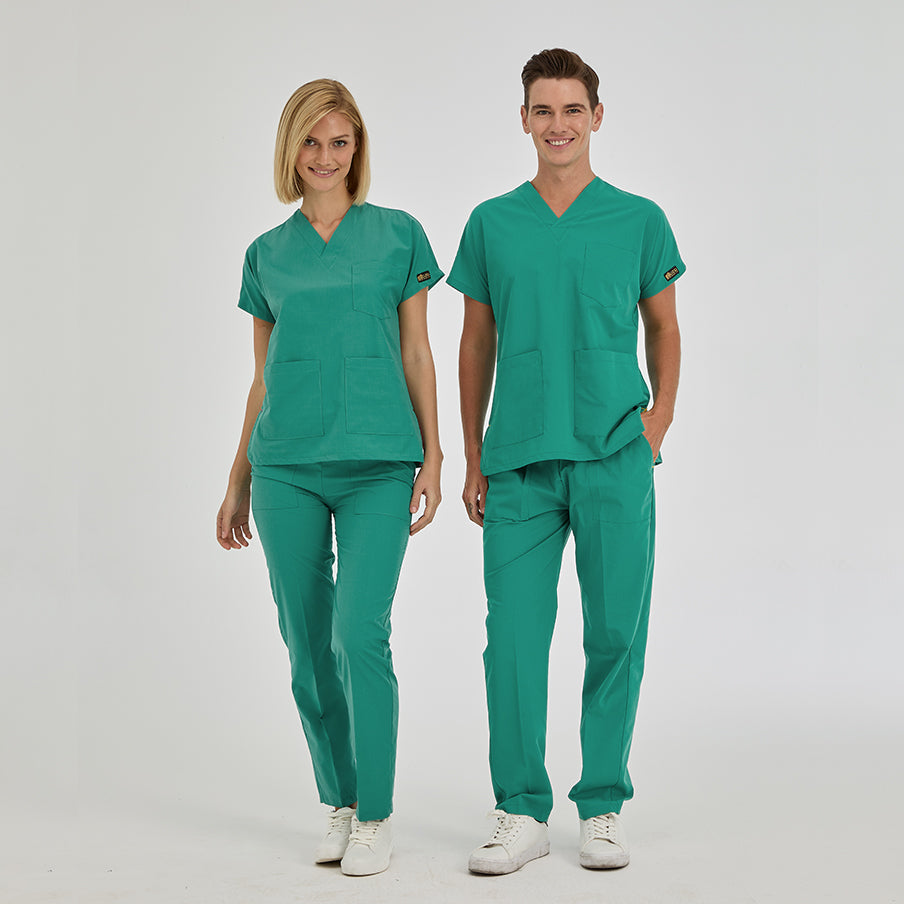 Ameliyathane Yeşili Dr. Greys Doktor Hemşire Medikal Scrubs Takım Terikoton Kumaş