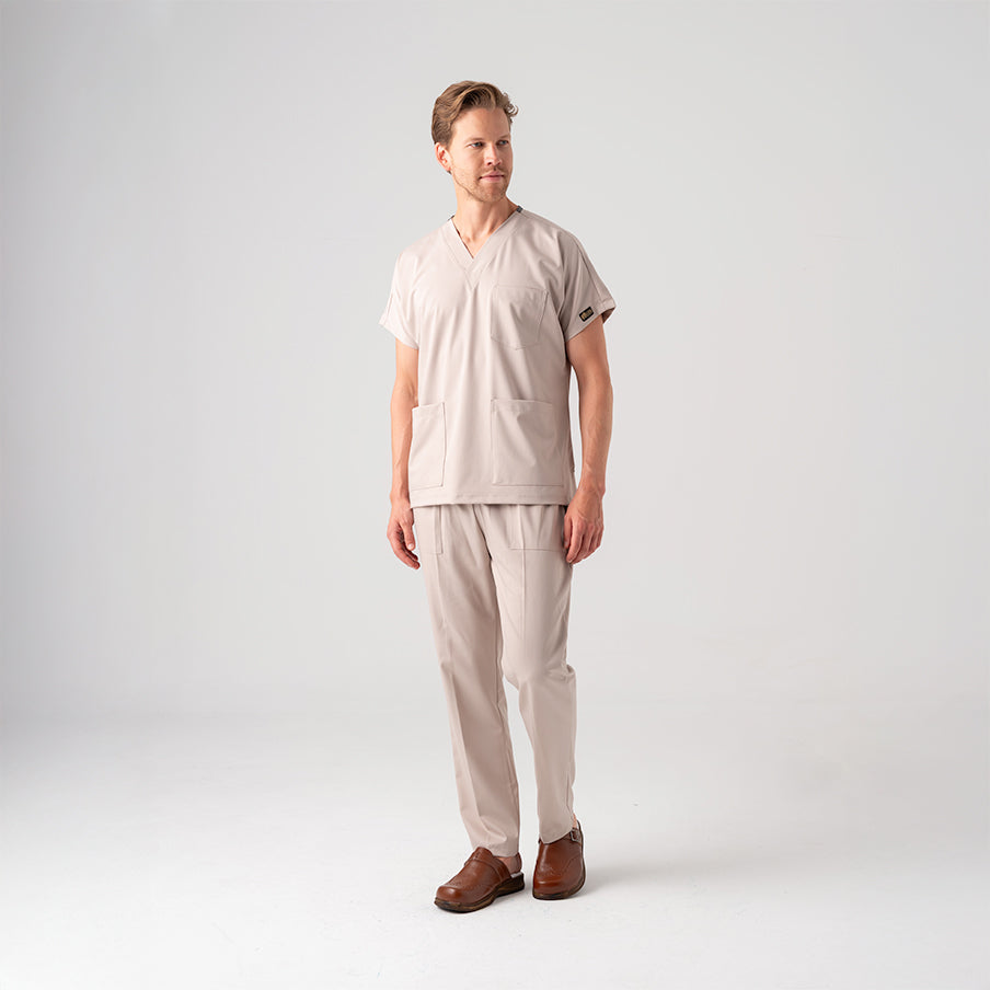 Krem Dr. Greys Doktor Hemşire Medikal Scrubs Takım Best Likralı Kumaş