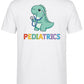 Pediatrics Dino Baskılı Kısa Kol Beyaz Tişört (%100 Pamuk Penye Kumaş)