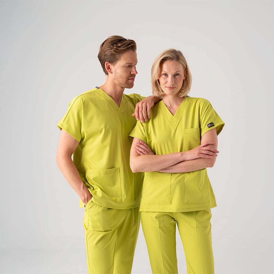 Neon Yeşil Dr. Greys Doktor Hemşire Medikal Scrubs Takım Best Likralı Kumaş