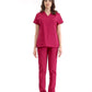 Vişne Dr. Greys Doktor Hemşire Medikal Scrubs Takım Lüks Likralı Kumaş
