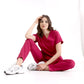 Vişne Dr. Greys Doktor Hemşire Medikal Scrubs Takım Lüks Likralı Kumaş