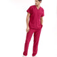 Vişne Dr. Greys Doktor Hemşire Medikal Scrubs Takım Lüks Likralı Kumaş