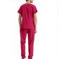 Vişne Dr. Greys Doktor Hemşire Medikal Scrubs Takım Lüks Likralı Kumaş