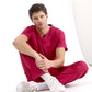 Vişne Dr. Greys Doktor Hemşire Medikal Scrubs Takım Lüks Likralı Kumaş