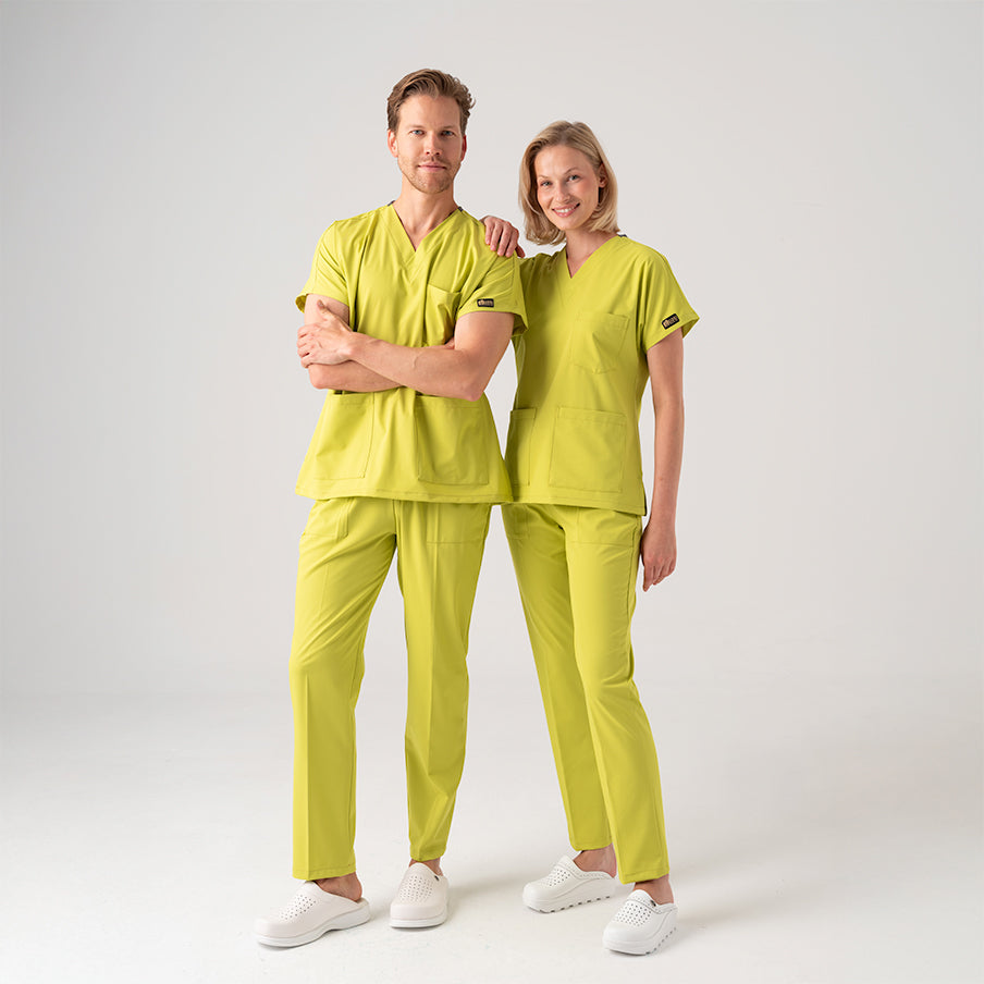 Neon Yeşil Dr. Greys Doktor Hemşire Medikal Scrubs Takım Best Likralı Kumaş