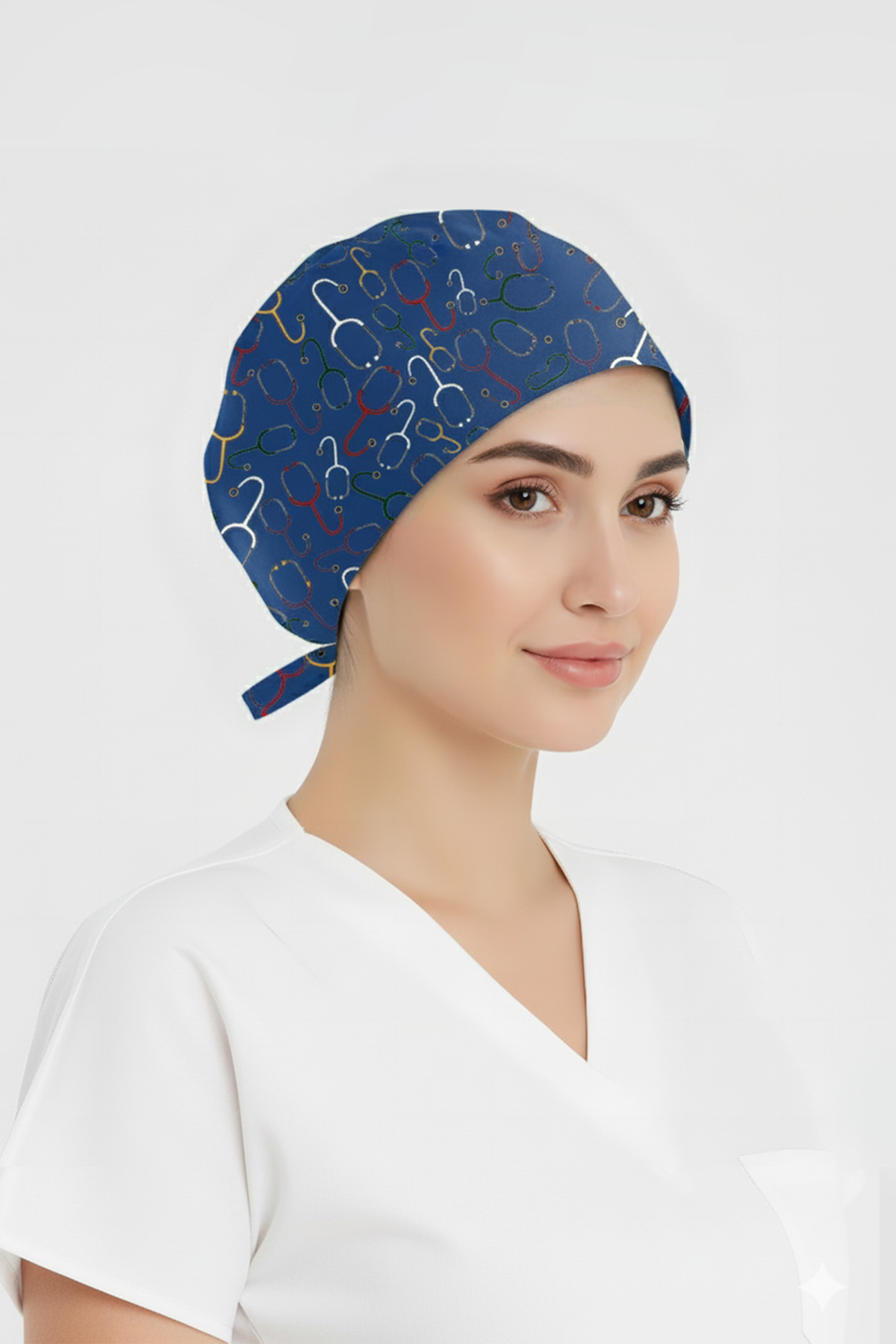 Stetoskop Desenli Bone (Cotton Likra Kumaş)