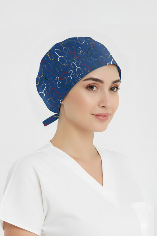 Stetoskop Desenli Bone (Cotton Likra Kumaş)