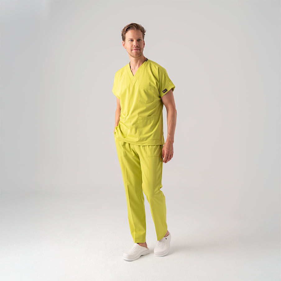 Neon Yeşil Dr. Greys Doktor Hemşire Medikal Scrubs Takım Best Likralı Kumaş