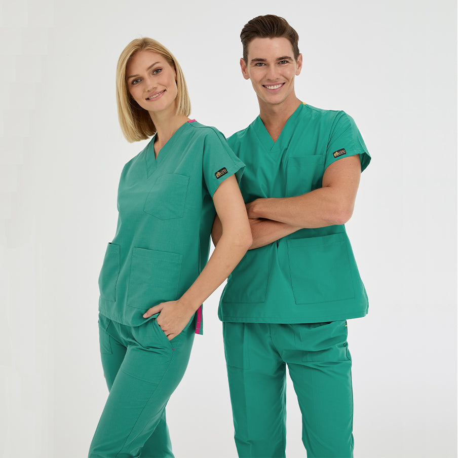 Ameliyathane Yeşili Dr. Greys Doktor Hemşire Medikal Scrubs Takım Terikoton Kumaş