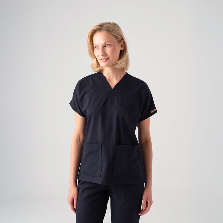 Lacivert Dr. Greys Doktor Hemşire Medikal Scrubs Takım Best Likralı Kumaş