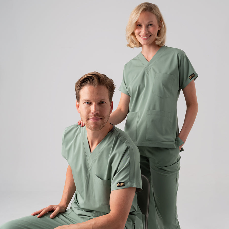 Mint Yeşili Dr. Greys Doktor Hemşire Medikal Scrubs Takım Best Likralı Kumaş