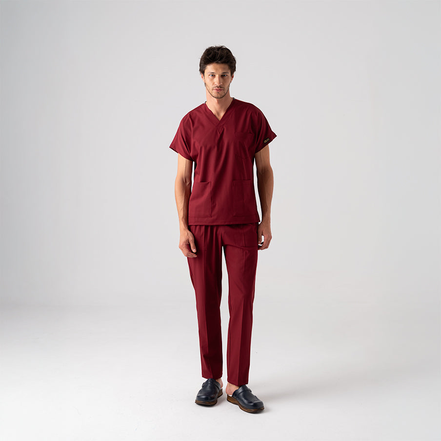 Bordo Dr. Greys Doktor Hemşire Medikal Scrubs Takım Best Likralı Kumaş