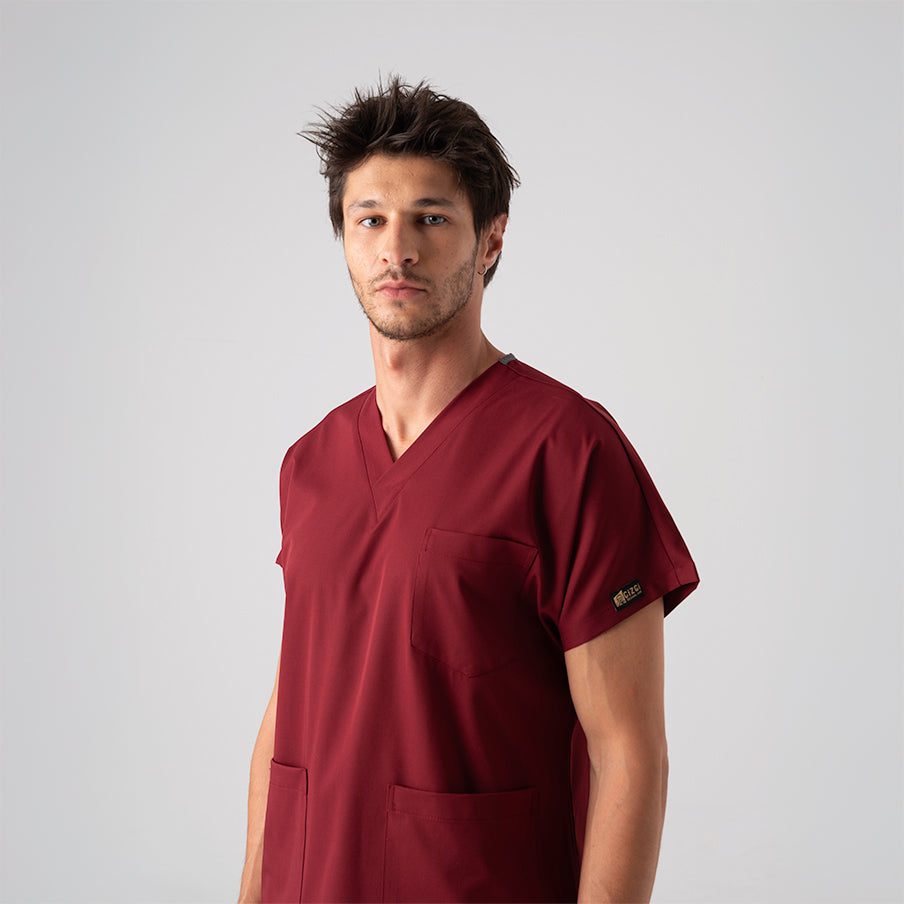 Bordo Dr. Greys Doktor Hemşire Medikal Scrubs Takım Best Likralı Kumaş
