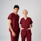 Bordo Dr. Greys Doktor Hemşire Medikal Scrubs Takım Best Likralı Kumaş