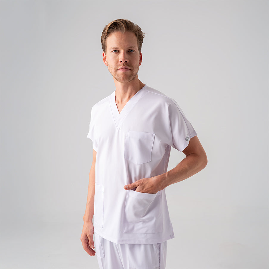 Beyaz Dr. Greys Doktor Hemşire Medikal Scrubs Takım Best Likralı Kumaş
