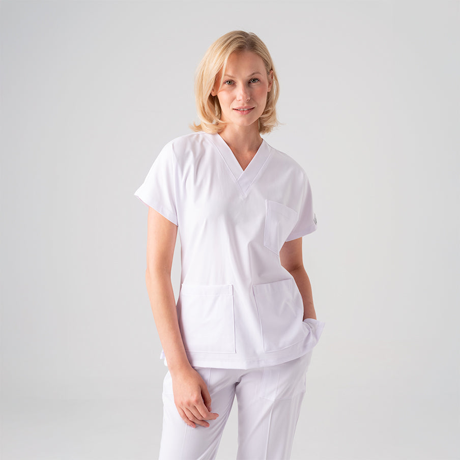 Beyaz Dr. Greys Doktor Hemşire Medikal Scrubs Takım Best Likralı Kumaş