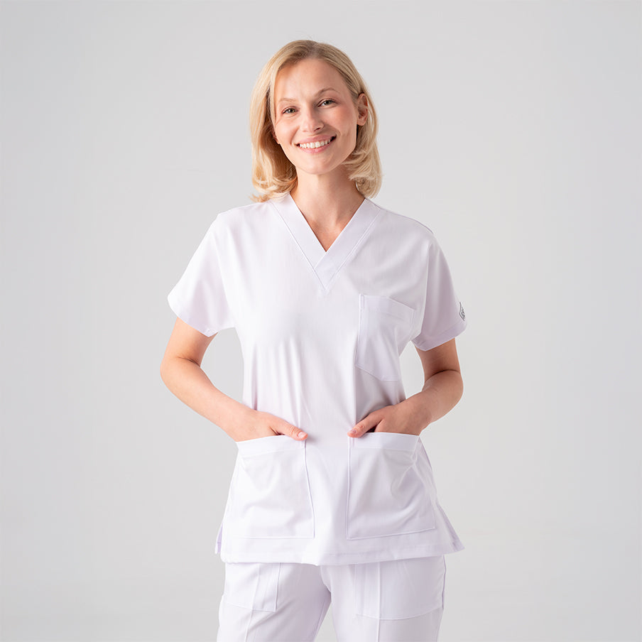 Beyaz Dr. Greys Doktor Hemşire Medikal Scrubs Takım Best Likralı Kumaş