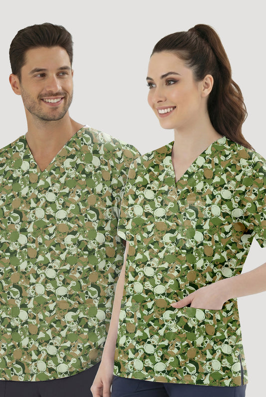 Asi Kamuflaj Desenli Tek Üst (Cotton Likra Kumaş)
