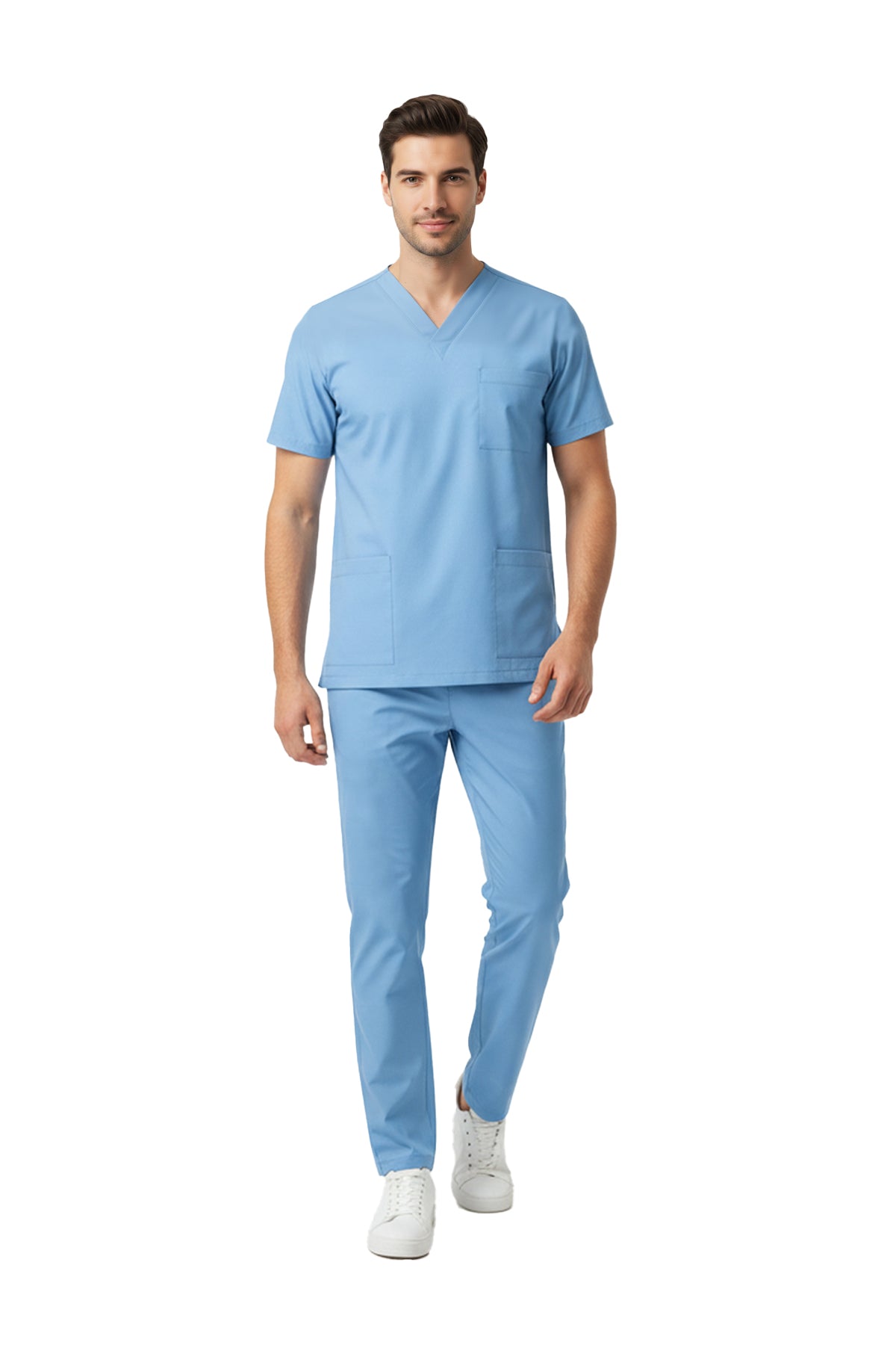 Alaskan Blue Dr. Greys Doktor Hemşire Medikal Scrubs Takım Lüks Likralı Kumaş