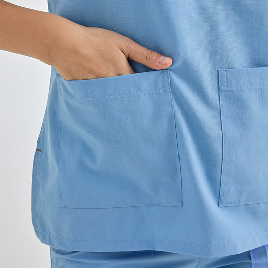 Açık Mavi Dr. Greys Doktor Hemşire Medikal Scrubs Takım Terikoton Kumaş