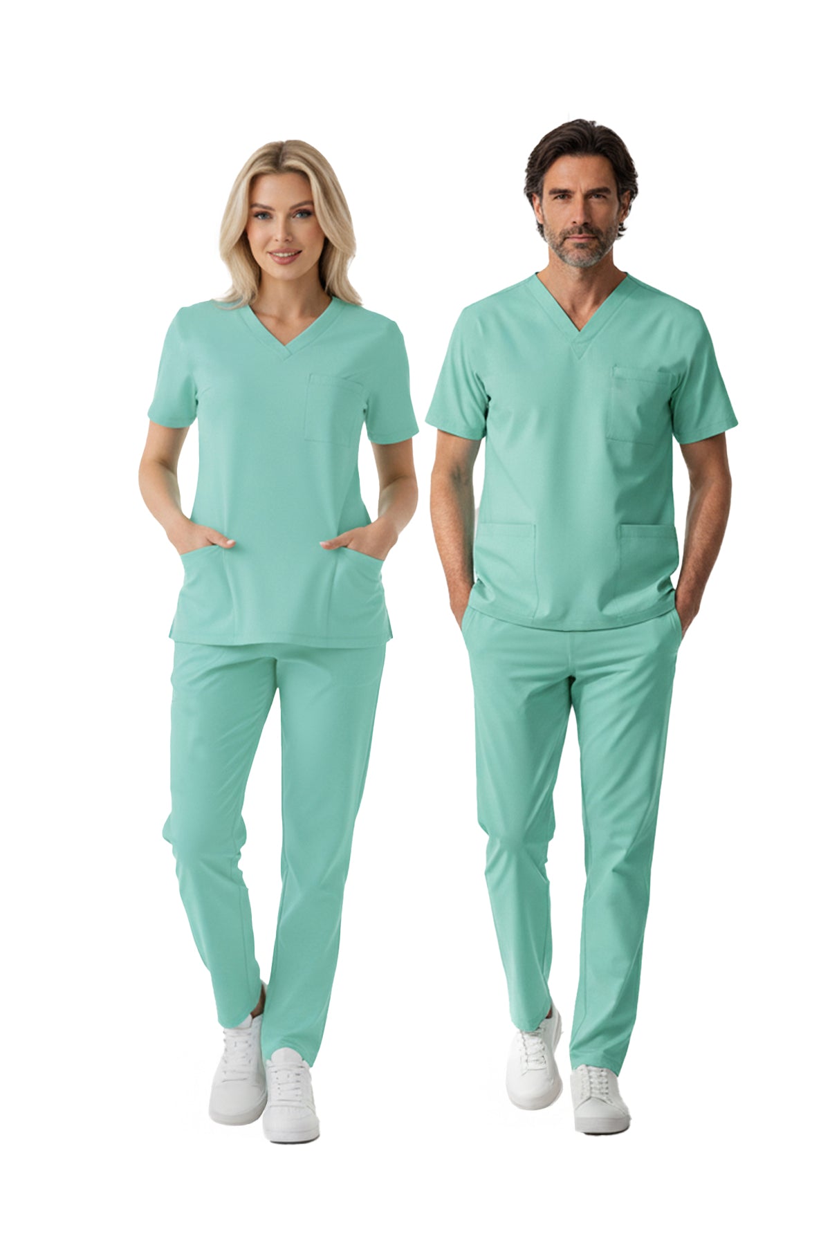 Bermuda Dr. Greys Doktor Hemşire Medikal Scrubs Takım Lüks Likralı Kumaş
