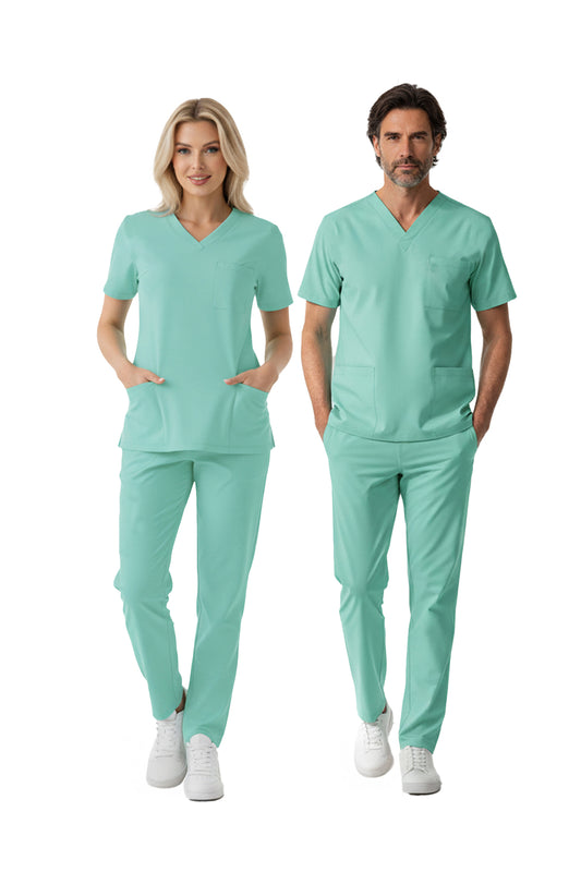 Bermuda Dr. Greys Doktor Hemşire Medikal Scrubs Takım Lüks Likralı Kumaş