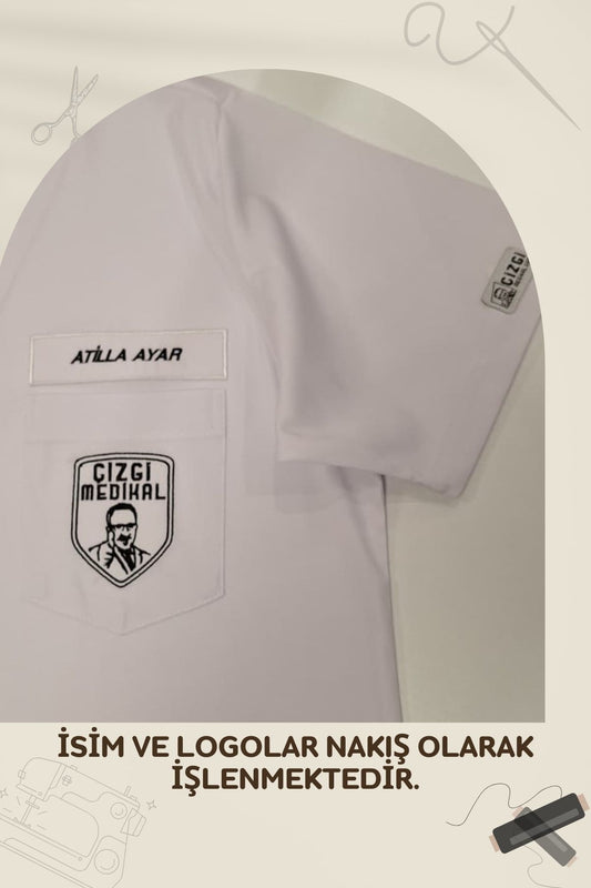 Beyaz Polo Yaka Kısa Kol İş Tişörtü Penye Lacoste Kumaş