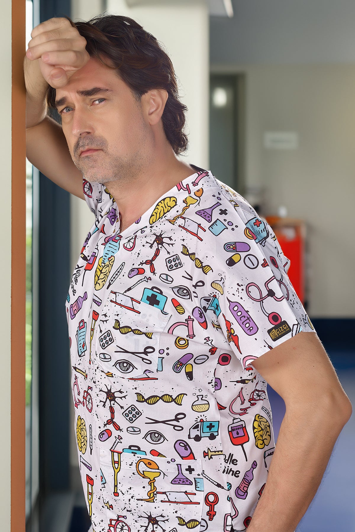 Bilimsel Desenli Cotton Likra Takım (Üst+Alt)