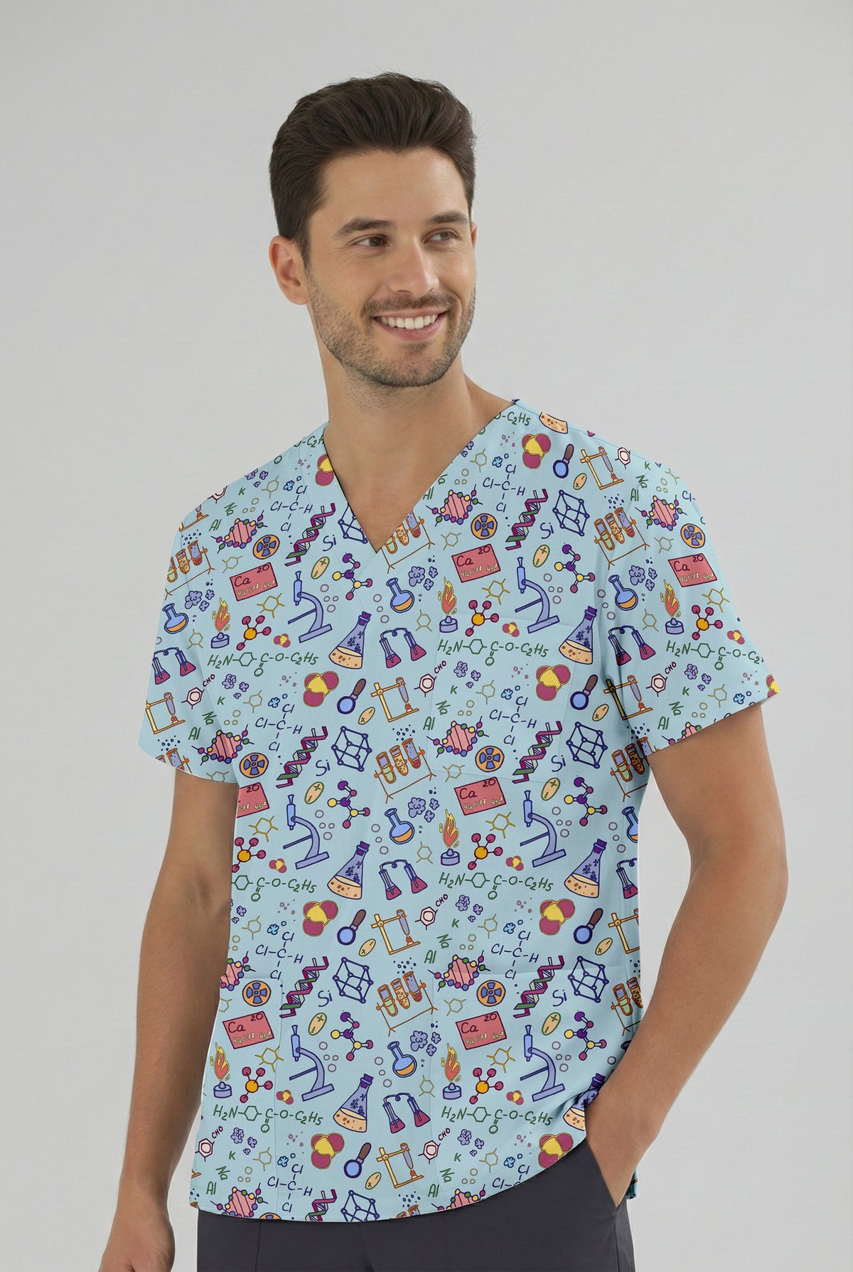 Formül Desenli Tek Üst (Cotton Likra Kumaş)