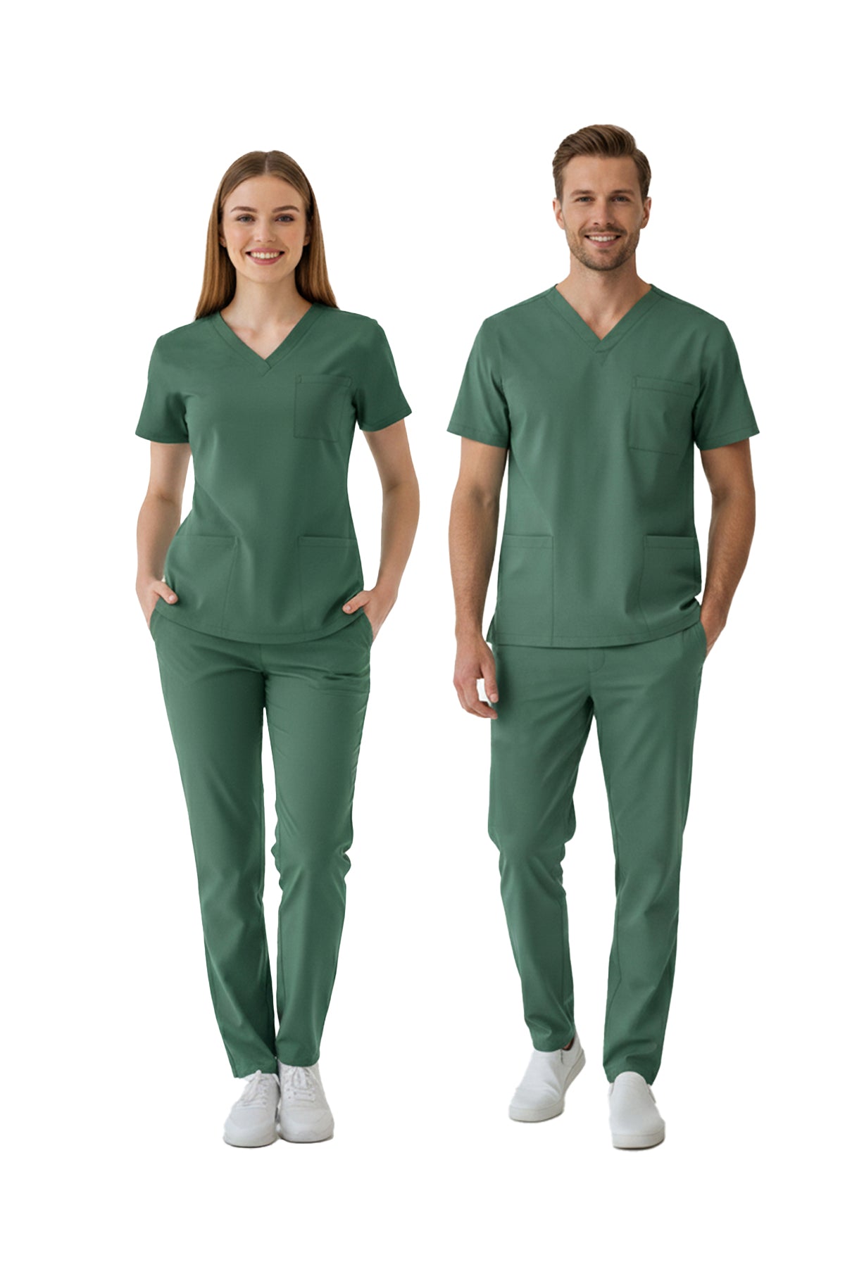 Frosty Spruce Dr. Greys Doktor Hemşire Medikal Scrubs Takım Lüks Likralı Kumaş