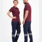Lacivert 7/7 Gabardin Kumaş İş Pantolonu (Kışlık Kalın Kumaş)-3 cm Çift Sıra Reflektörlü