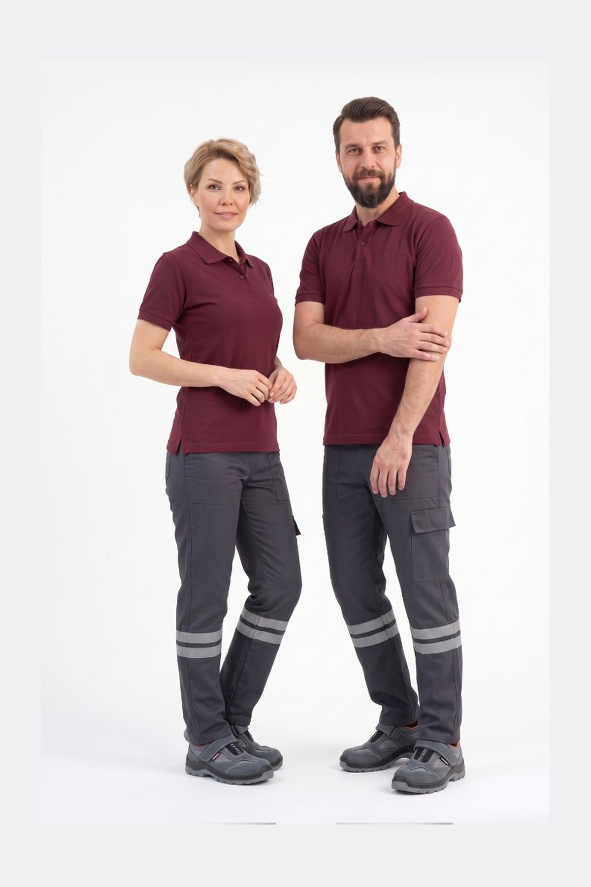 Antrasit 7/7 Gabardin Kumaş İş Pantolonu (Kışlık Kalın Kumaş)-3 cm Çift Sıra Reflektörlü