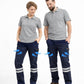 Lacivert 3 Cm Çift Sıra Reflektörlü Likralı Gabardin Kumaş İş Pantolonu