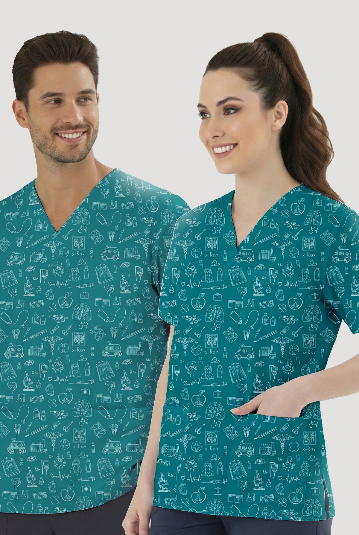Klinik Çizgiler Desenli Tek Üst (Cotton Likra Kumaş)