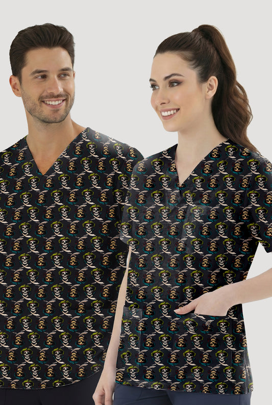 Korsan Desenli Tek Üst (Cotton Likra Kumaş)