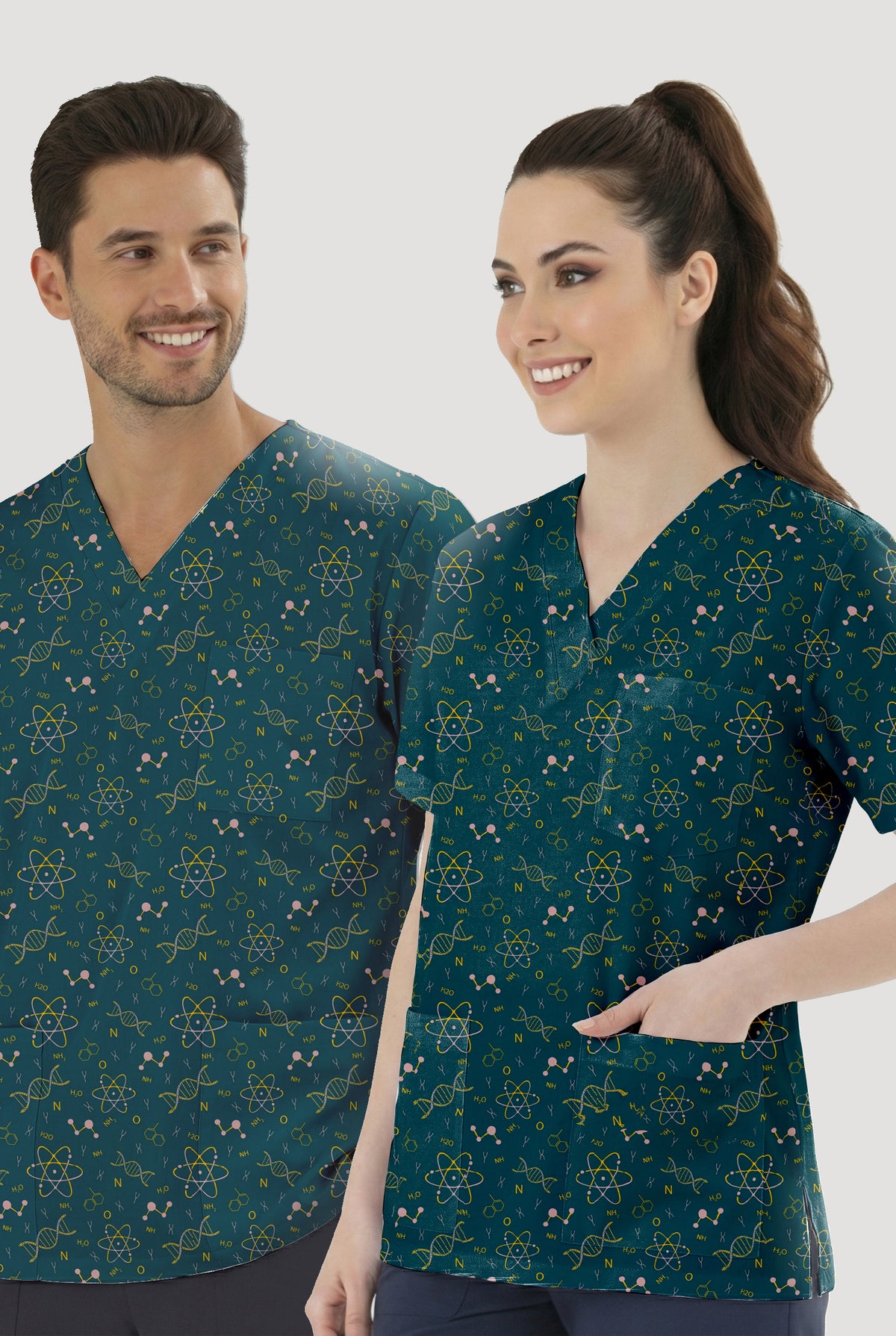 Kimya Sanatı Desenli Tek Üst (Cotton Likra Kumaş)