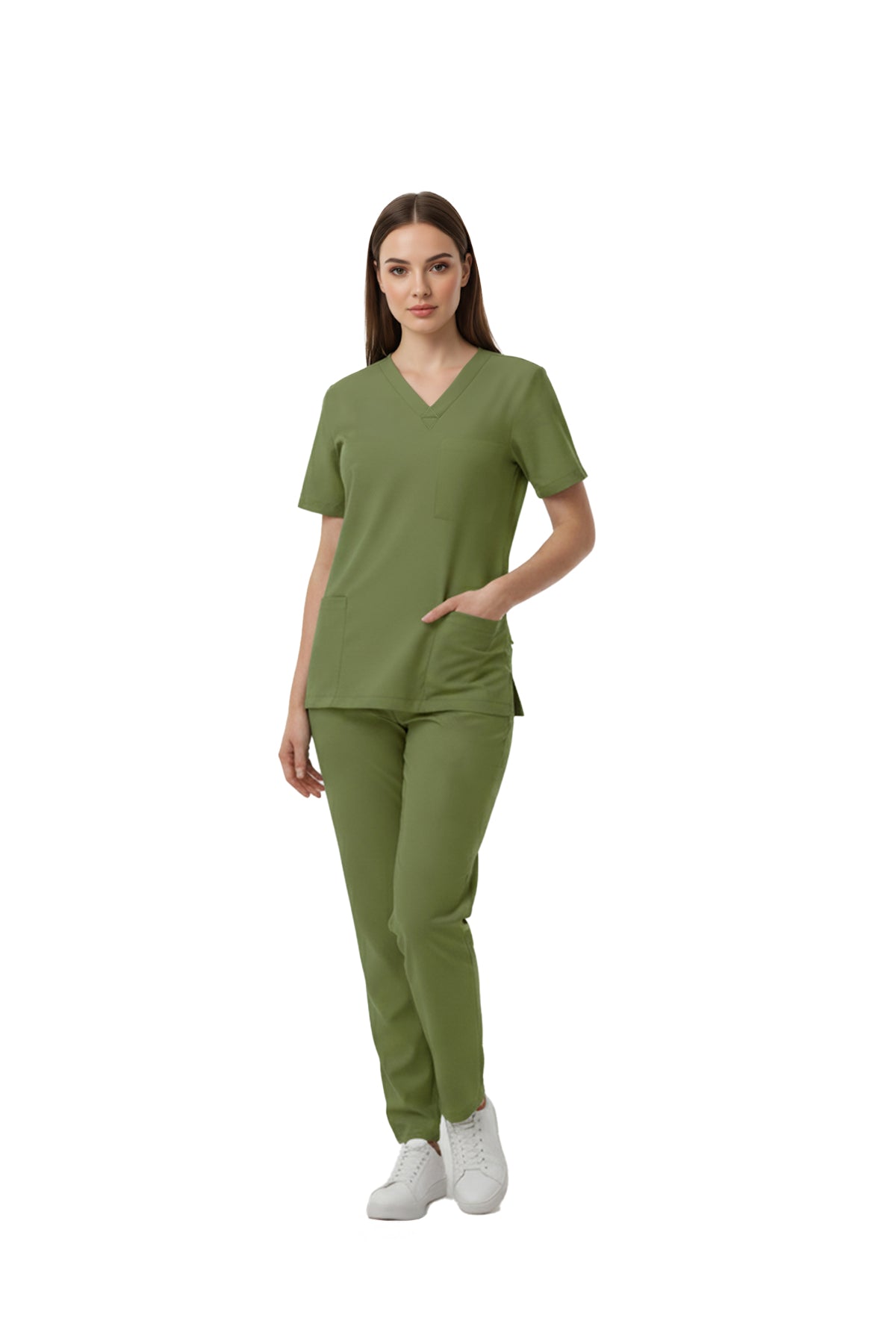 Grasshopper Dr. Greys Doktor Hemşire Medikal Scrubs Takım Lüks Likralı Kumaş