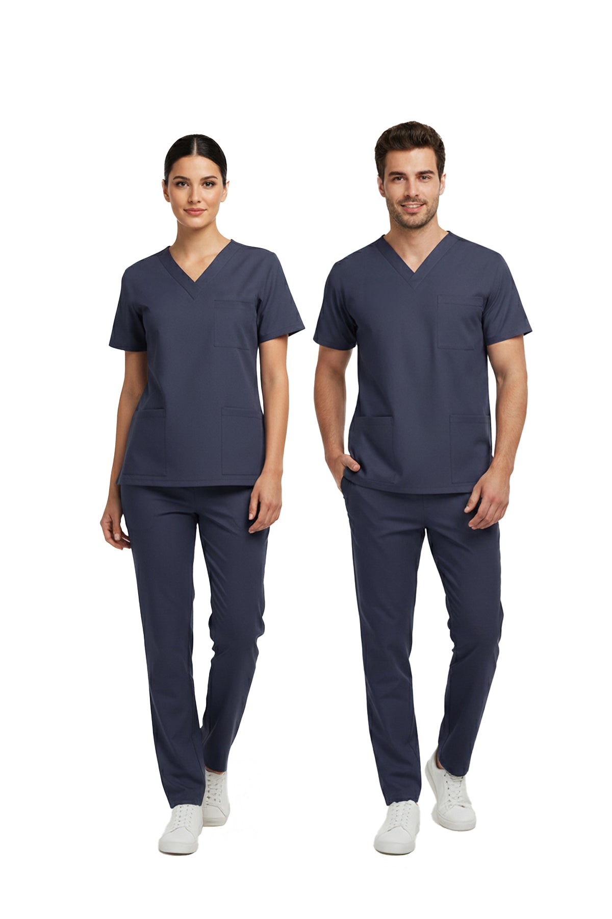 Patriot Blue Dr. Greys Doktor Hemşire Medikal Scrubs Takım Lüks Likralı Kumaş