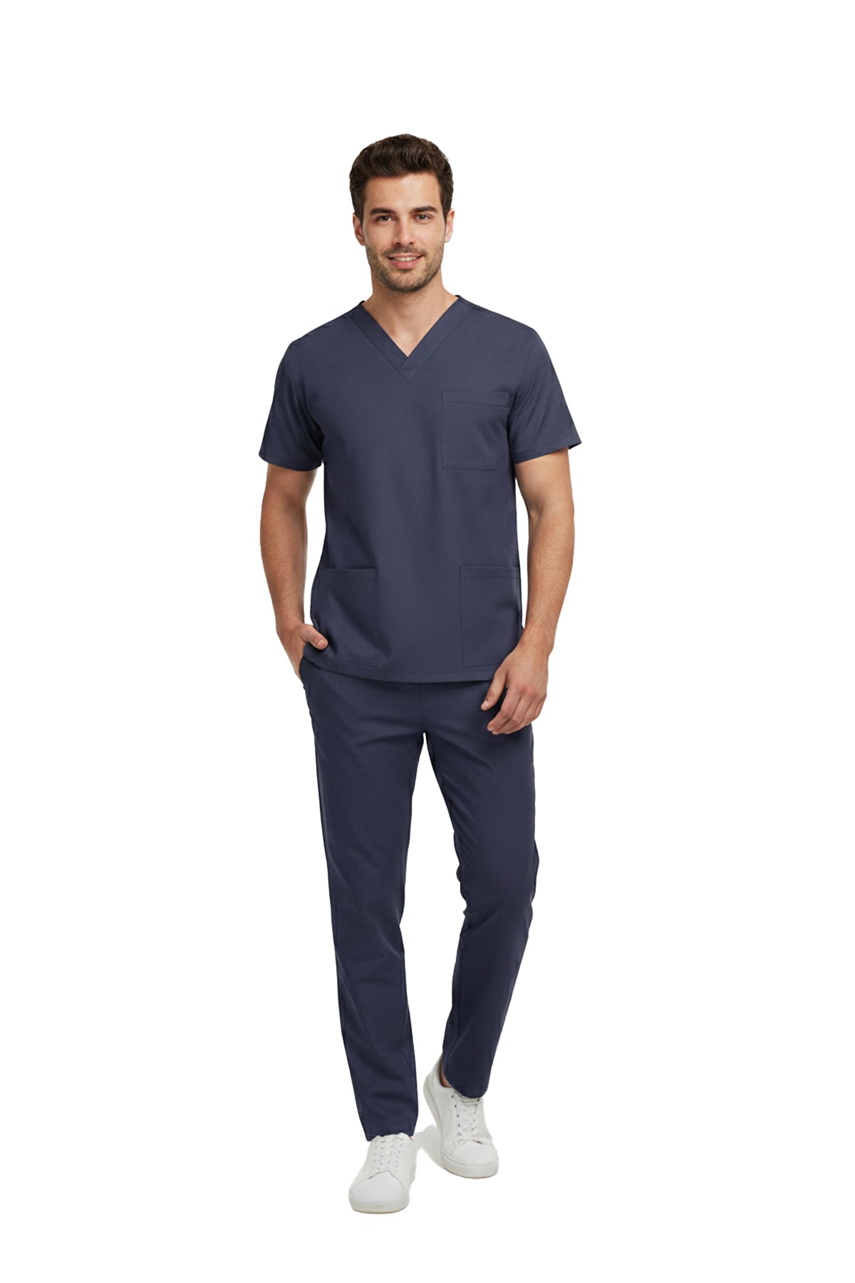 Patriot Blue Dr. Greys Doktor Hemşire Medikal Scrubs Takım Lüks Likralı Kumaş