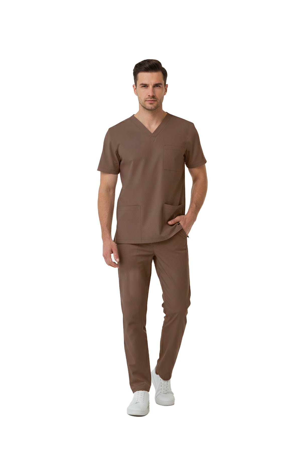 Friar Brown Dr. Greys Doktor Hemşire Medikal Scrubs Takım Lüks Likralı Kumaş