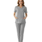Neutral Gray Dr. Greys Doktor Hemşire Medikal Scrubs Takım Lüks Likralı Kumaş