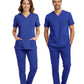 Dazzling Blue Dr. Greys Doktor Hemşire Medikal Scrubs Takım Lüks Likralı Kumaş