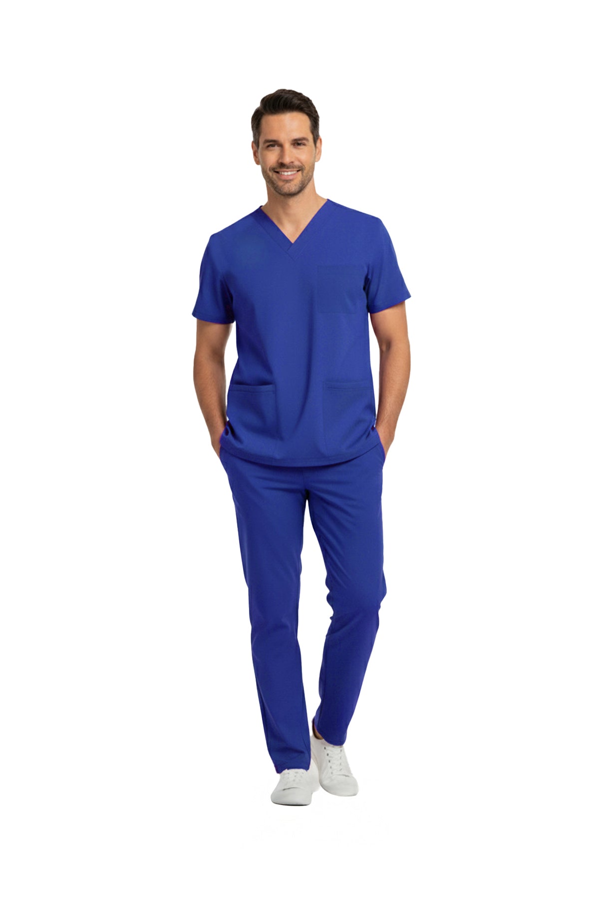 Dazzling Blue Dr. Greys Doktor Hemşire Medikal Scrubs Takım Lüks Likralı Kumaş